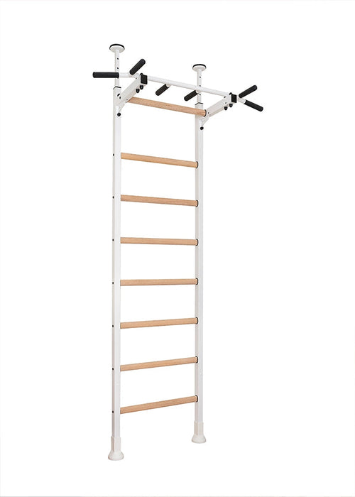 BenchK 521 B/W- Series 5 - BenchK wall bars that allow floor-to-ceiling mounting or the standard wall installation with a fixed steel 6-grip pull-up bar - Home Gyms HQ