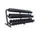 VTX - VERTPAC-SDR100 - 3 TIER RAIL RACK W/ 20PR RUBBER DBS - Home Gyms HQ - Dumbbells Set