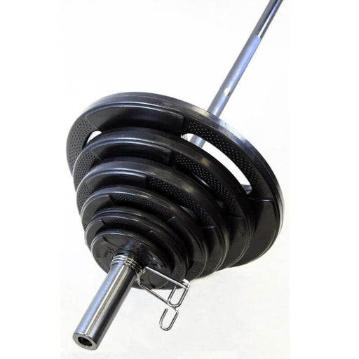 USA - GP-300RS - 300 lbs Olympic Rubber Encased plate set; GOB-86 Bar & TOZC-1/2 Spring Collars included - Home Gyms HQ - Weight Plates