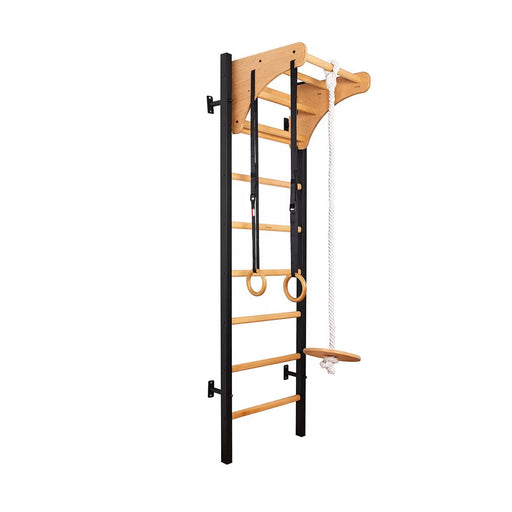 BenchK 211 B/W A204/A076- Series 2 - BenchK wall bars with an adjustable pull-up bar, a removable BenchTop used as a desk - Home Gyms HQ - 
