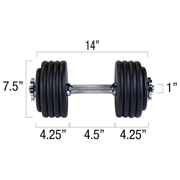 Body-Solid Tools - Dumbbells BSTADBPR - Adj DB Pair 48.7lbs each, Includes 2 each SDA14T, 16 x RPB5, 4 x RPB2.5