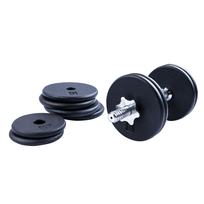 Body-Solid Tools - Dumbbells BSTADBPR - Adj DB Pair 48.7lbs each, Includes 2 each SDA14T, 16 x RPB5, 4 x RPB2.5