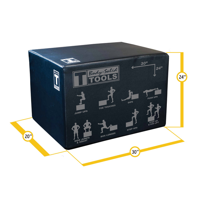 Body-Solid Tools - Plyo BSTSPBOX - 3 Way Soft Plyo Box, 20", 24", 30"