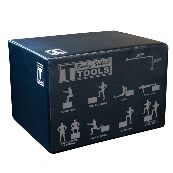 Body-Solid Tools - Plyo BSTSPBOX - 3 Way Soft Plyo Box, 20", 24", 30"