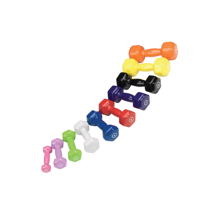 Body-Solid - Storage GDR500-PACK - GDR500 48 PAIRS VINYL 10 EACH (1,2,3,4,5,6,7,8LBS) 8 EACH 9,10 LBS (Commercial or Home)