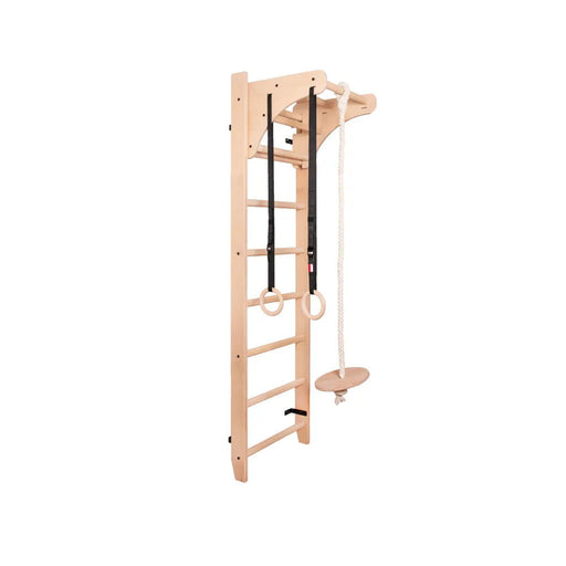 BenchK 111+A204 - Series 1 - Solid beech wooden wall bars with an adjustable pull-up bar and gymnastic accessories - Home Gyms HQ - 