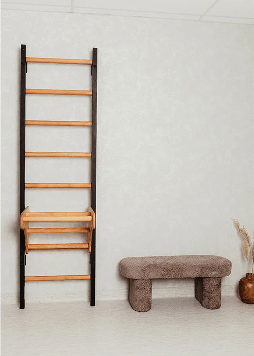 BenchK 211 B/W- Series 2 - BenchK wall bars with an adjustable beech wooden pull-up bar - Home Gyms HQ
