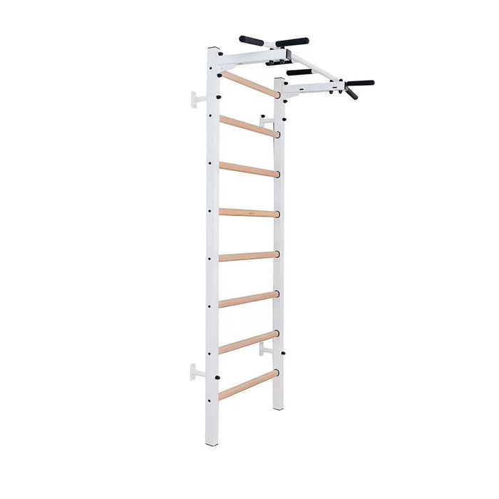 BenchK 221 B/W - Series 2 - BenchK wall bars with a fixed steel 6-grip pull-up bar - Home Gyms HQ
