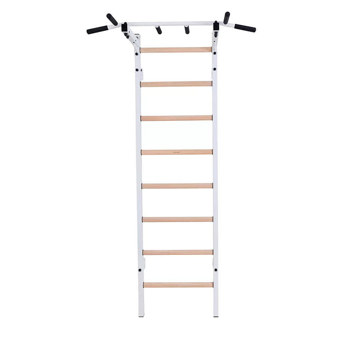 BenchK 221 B/W - Series 2 - BenchK wall bars with a fixed steel 6-grip pull-up bar - Home Gyms HQ