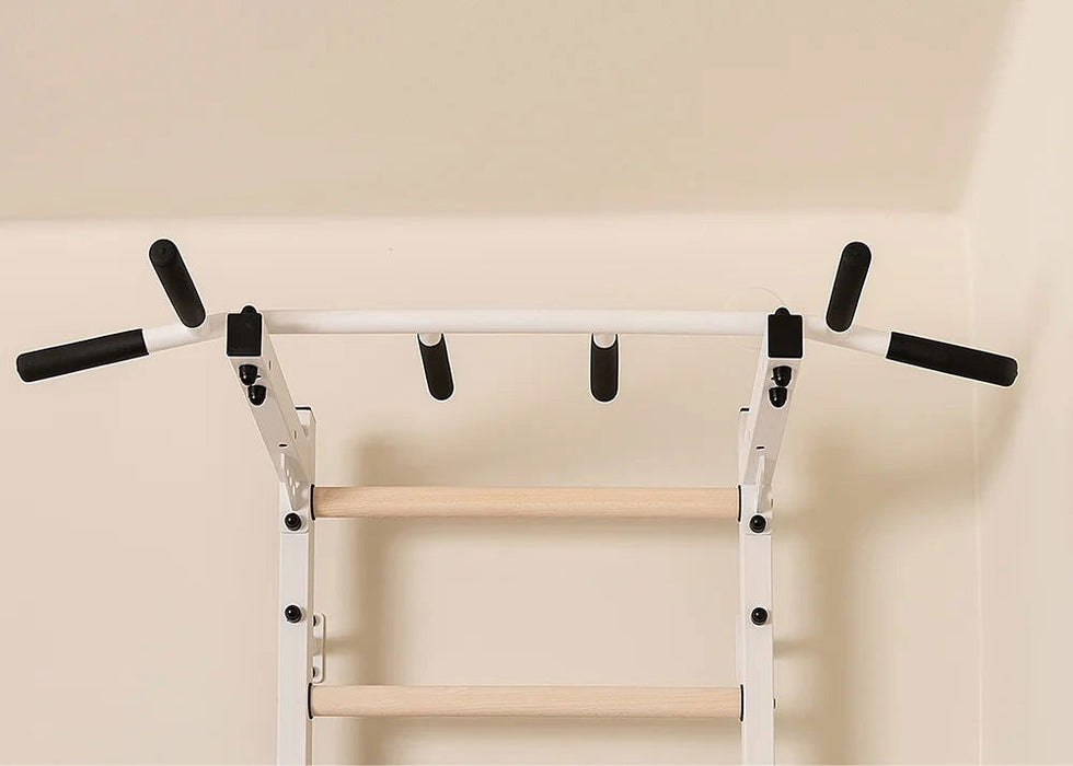 BenchK 221 B/W - Series 2 - BenchK wall bars with a fixed steel 6-grip pull-up bar - Home Gyms HQ