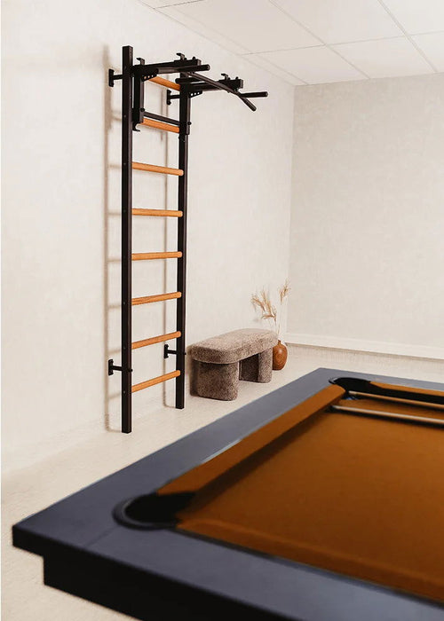 BenchK 231 B/W - Series 2 - BenchK wall bars with a convertible steel 6-grip pull-up bar that can also be used as a barbell holder - Home Gyms HQ