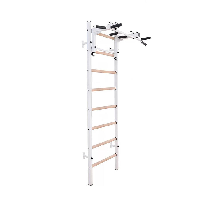 BenchK 231 B/W - Series 2 - BenchK wall bars with a convertible steel 6-grip pull-up bar that can also be used as a barbell holder - Home Gyms HQ