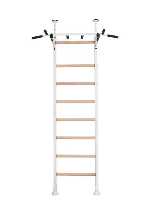 BenchK 521 B/W- Series 5 - BenchK wall bars that allow floor-to-ceiling mounting or the standard wall installation with a fixed steel 6-grip pull-up bar - Home Gyms HQ