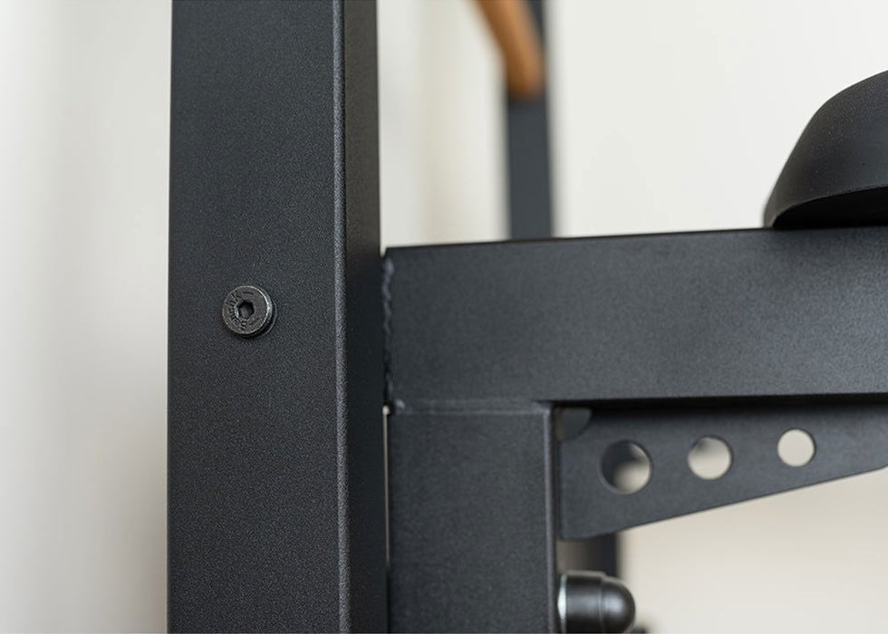 BenchK 522 B/W- Series 5 - BenchK wall bars that allow floor-to-ceiling mounting or the standard wall installation with a fixed steel 6-grip pull-up bar and a dip bar with back support - Home Gyms HQ