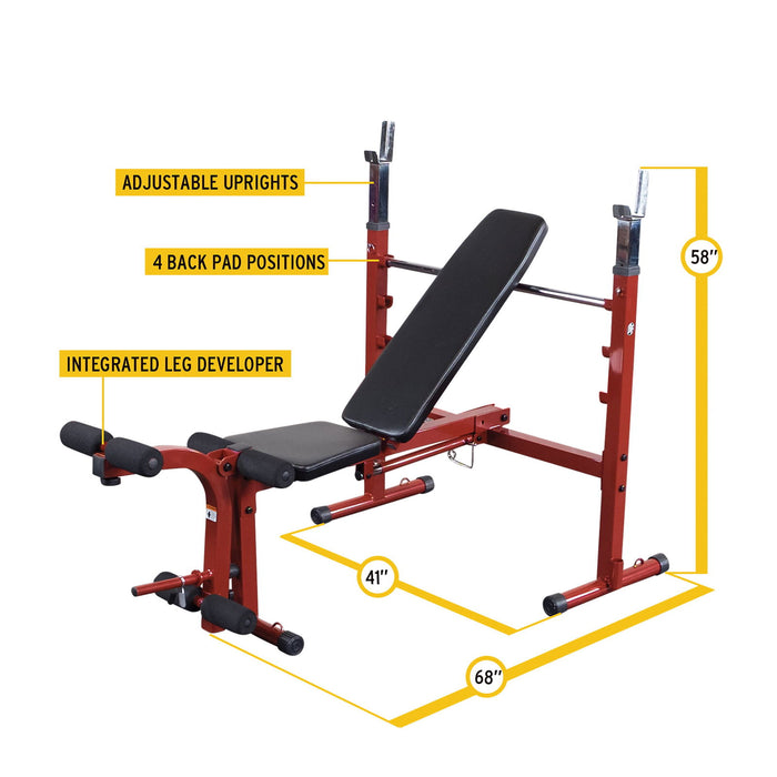 Best Fitness - Bench BFOB10R - Olympic Bench w. Leg Developer - Home Gyms HQ