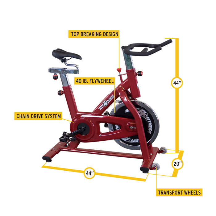Best Fitness - Bike BFSB5R - Chain Indoor Exercise Bike - Home Gyms HQ