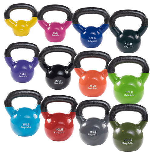 Body-Solid Tools - Kettlebell Vinyl KBV - Vinyl Coated Kettle Bells - Home Gyms HQ