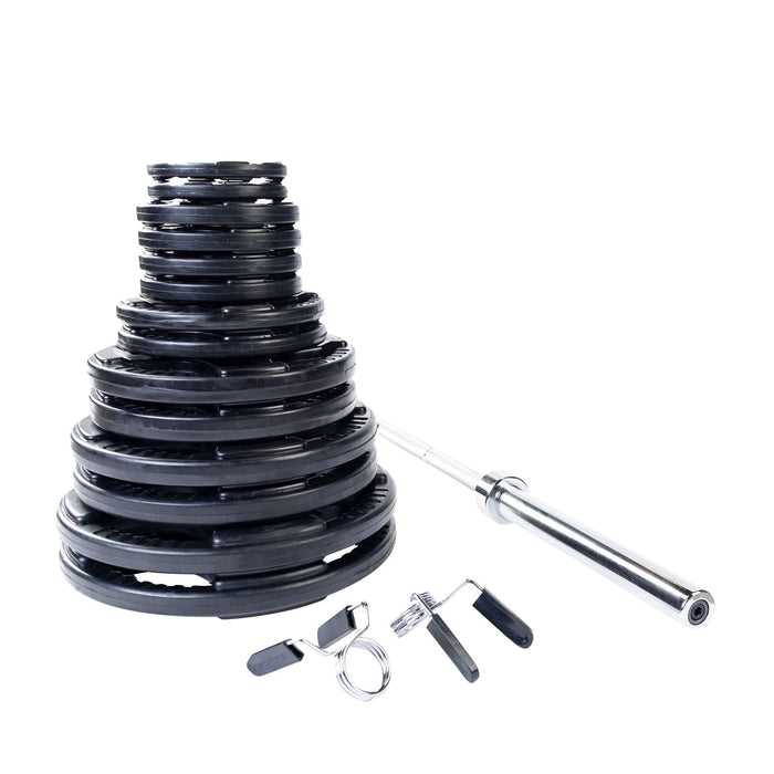 Body-Solid Tools - Oly Plate Black Grip ORST - Rubber/Hand Grip/Oly Plate 255LBS - Home Gyms HQ