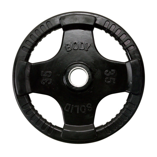 Body-Solid Tools - Oly Plate Black Grip ORT - Rubber/Hand Grip/Oly Plates Individual - Home Gyms HQ