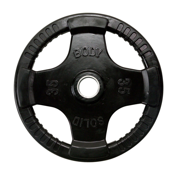Body-Solid Tools - Oly Plate Black Grip ORT - Rubber/Hand Grip/Oly Plates Individual - Home Gyms HQ