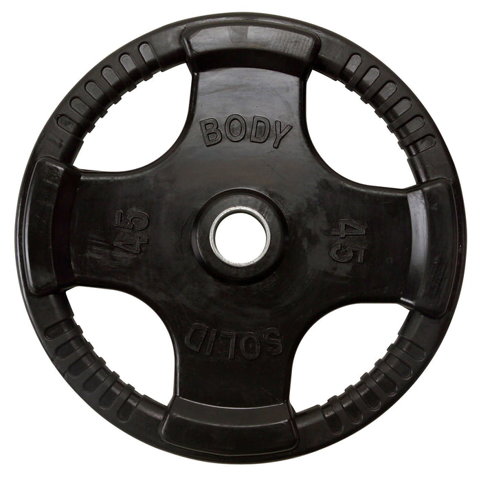 Body-Solid Tools - Oly Plate Black Grip ORT - Rubber/Hand Grip/Oly Plates Individual - Home Gyms HQ
