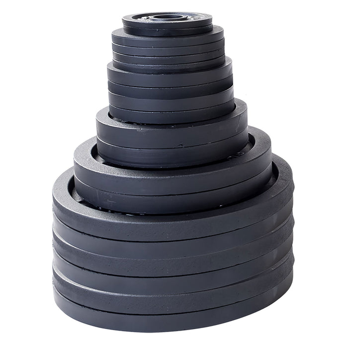 Body-Solid Tools - Oly Plate Cast  OPB - Black Cast Oly Plates - Home Gyms HQ