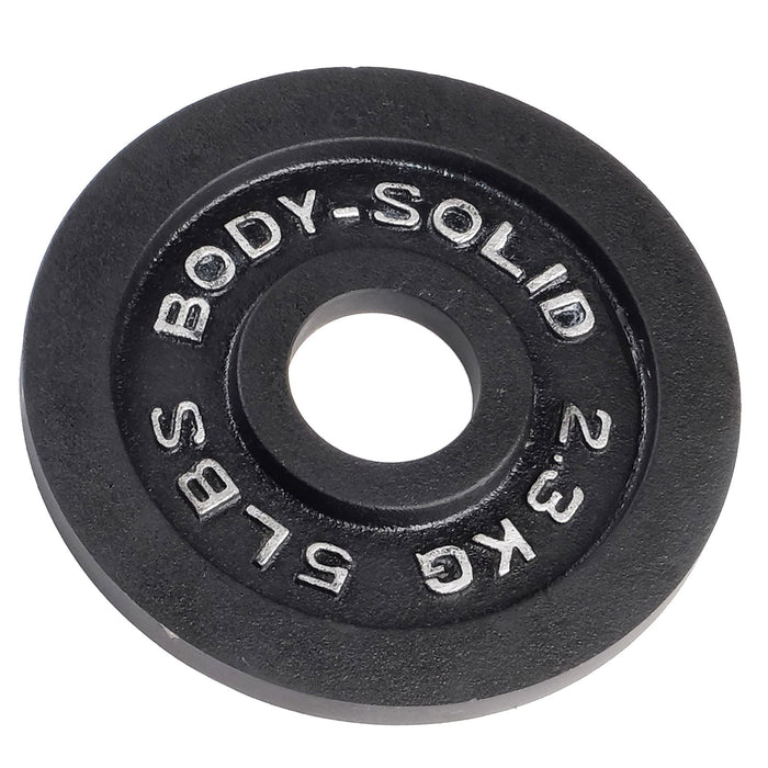 Body-Solid Tools - Oly Plate Cast  OPB - Black Cast Oly Plates - Home Gyms HQ
