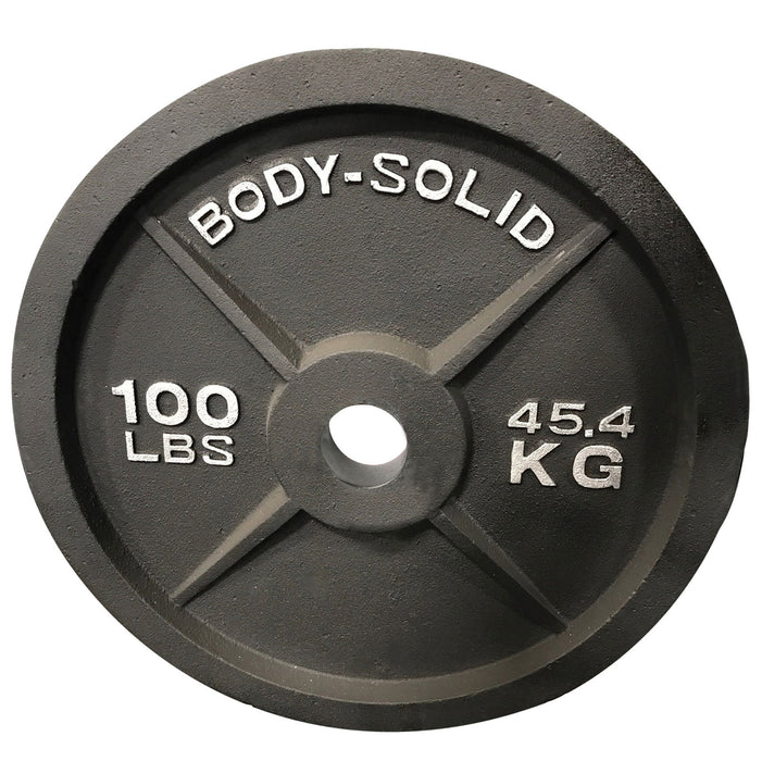 Body-Solid Tools - Oly Plate Cast  OPB - Black Cast Oly Plates - Home Gyms HQ