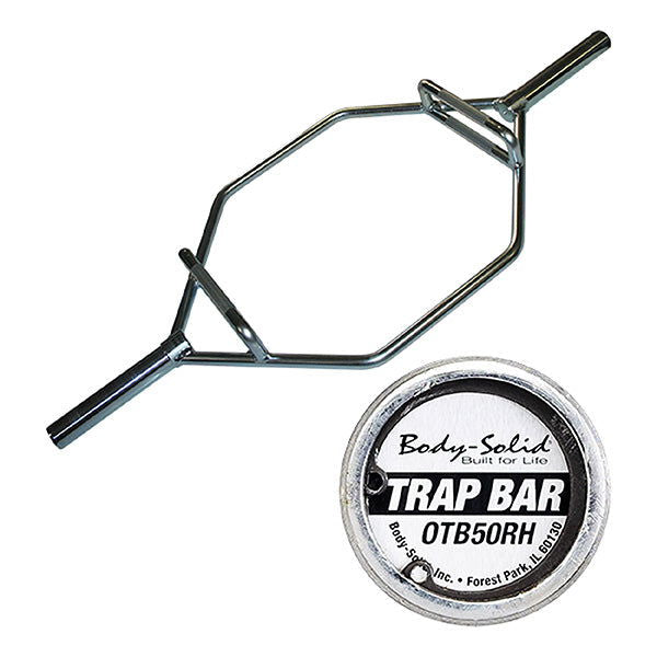 Body-Solid Tools - Oly Trap OTB50RH - Oly Shrug Bar Raised Handles - Home Gyms HQ