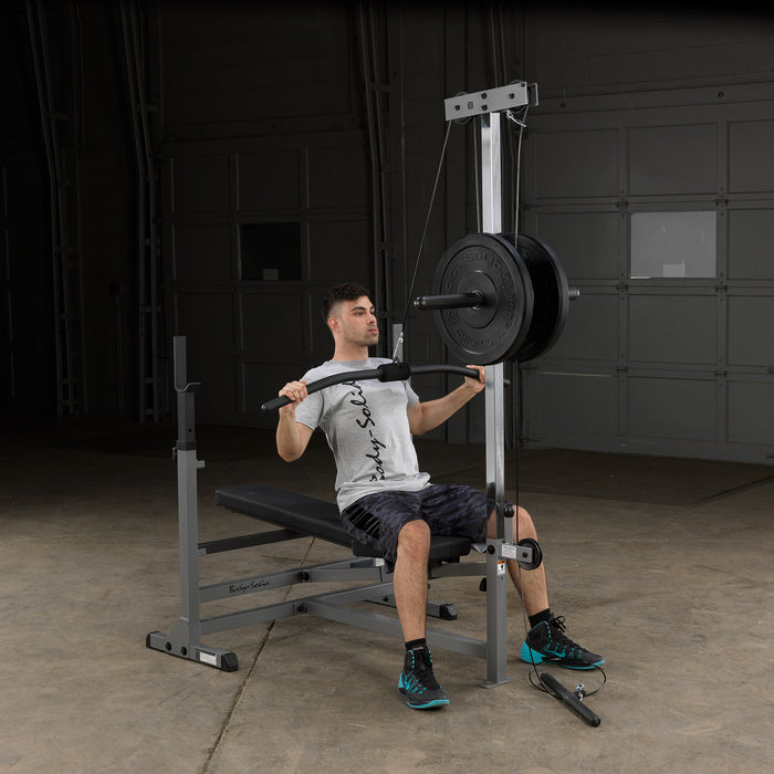 Body-Solid -Bench Attach GLRA81B - Lat Pull Down/Seated Row Attachment for Benches (Commercial or Home)