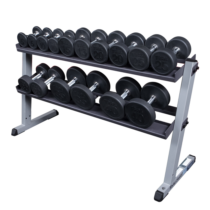 Body-Solid - Storage GDR60B - 2 Tier Horizontal Dumbell Rack (Black) (Commercial or Home)