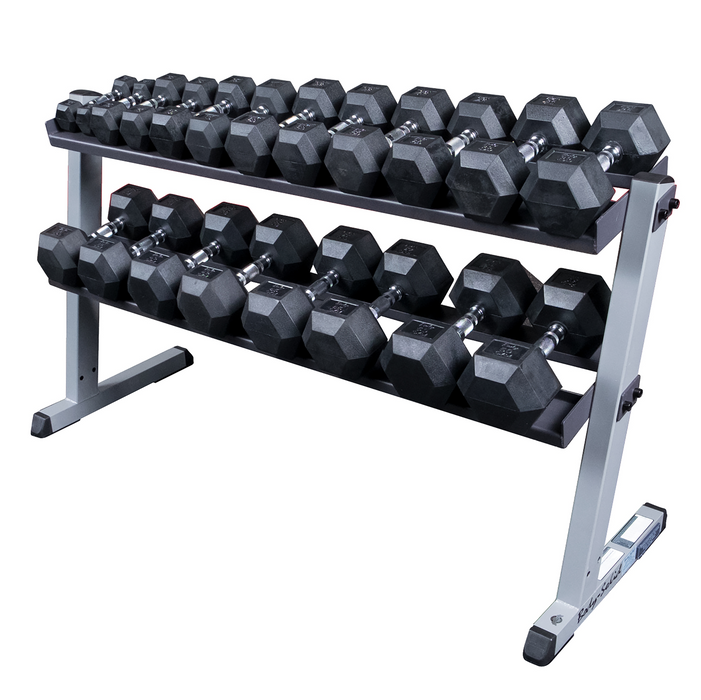 Body-Solid - Storage GDR60B - 2 Tier Horizontal Dumbell Rack (Black) (Commercial or Home)