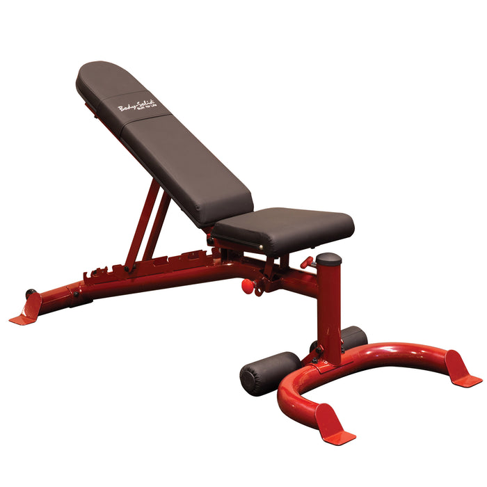 Body-Solid - Bench GFID100B - FLAT/INCLINE/DECLINE BENCH, RED FRAME (Commercial or Home)