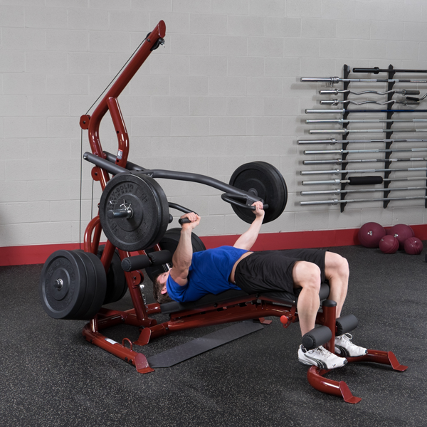 Body-Solid - Gym Freeweight  GLGS100 - Corner Leverage Gym with Bench (Commercial or Home)