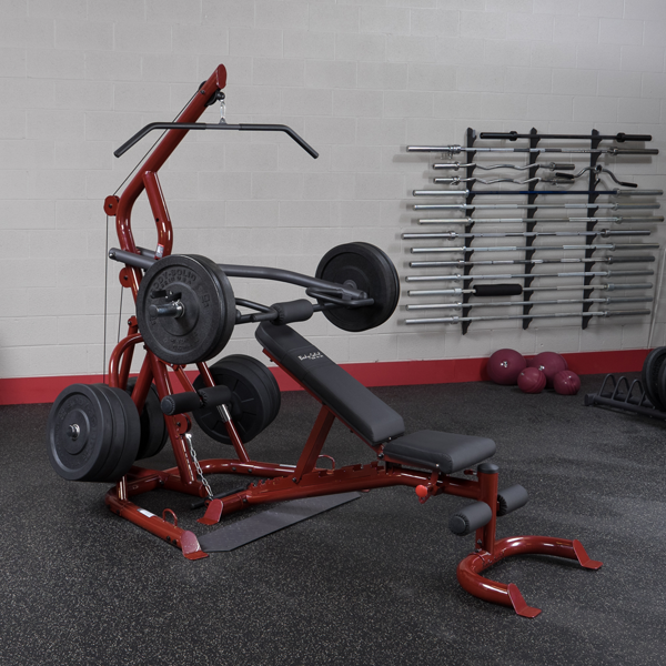 Body-Solid - Gym Freeweight  GLGS100 - Corner Leverage Gym with Bench (Commercial or Home)