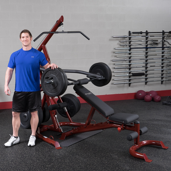 Body-Solid - Gym Freeweight  GLGS100 - Corner Leverage Gym with Bench (Commercial or Home)
