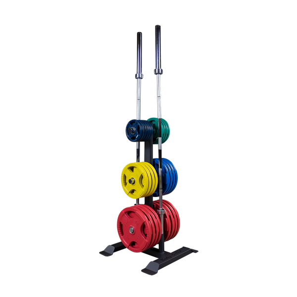 Body-Solid - Storage GWT56 - Olympic Weight Tree and Bar Holder (Commercial or Home)