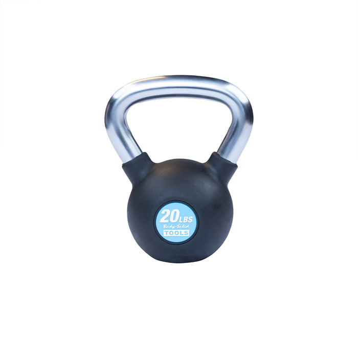 Body-Solid Tools - Kettlebell Chrome KBZ - Chrome, Rubber Kettlebell