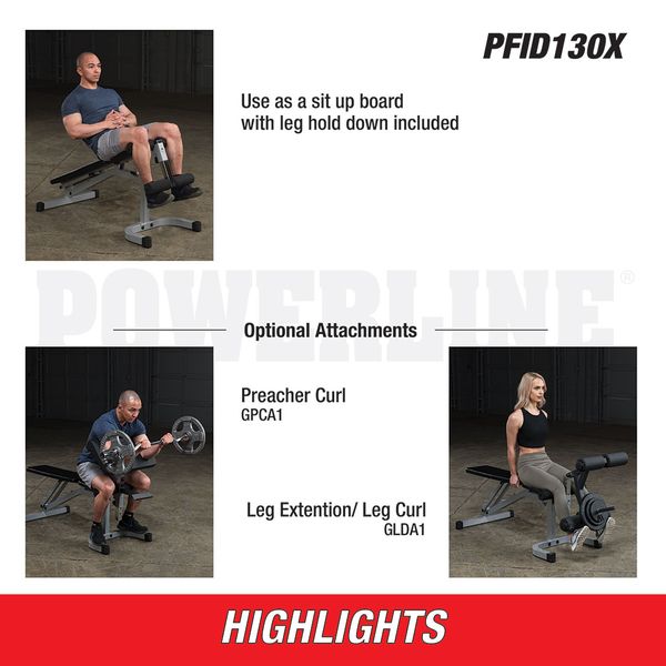 Powerline - Bench PFID130X - POWERLINE FLAT INC/DECLINE UTILITY BENCH, PFID130x