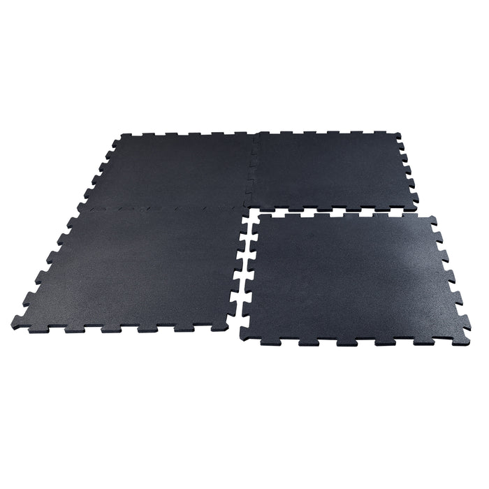 Body-Solid Tools - Flooring RFBST4PB - 4 piece puzzle mat, 19.7" square, 7/16" thick, black
