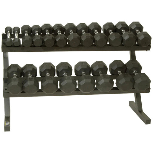 VTX - VERTPAC-SDR50 - 10 PR RAIL RACK W/ RUBBER DBS - Home Gyms HQ - Dumbbells Set
