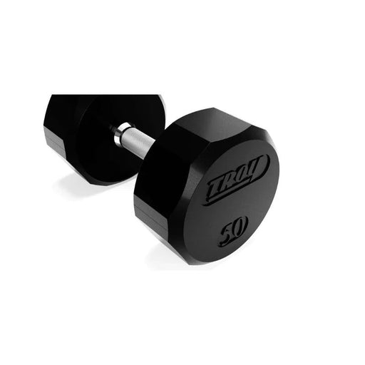 Troy - COMMPAC-TSDR50 - Sided Rubber Encased Dumbbell Set with storage racks - 5-50lbs. - Home Gyms HQ - 