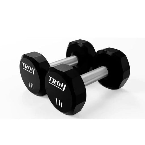 Troy - COMMPAC-TSDU50 - 12-Sided Urethane Encased Dumbbell Set with Storage rack - 5-50 lbs - Home Gyms HQ - 