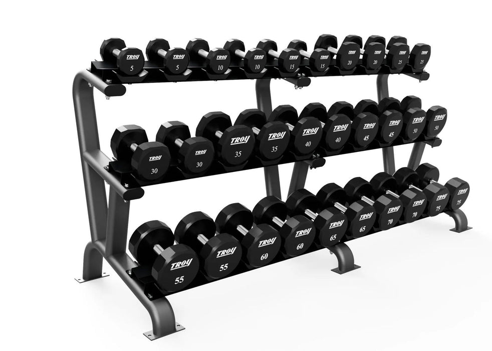 Troy - DR-15 - 15 Pair Dumbbell Storage Rack - 3 Tier - Home Gyms HQ