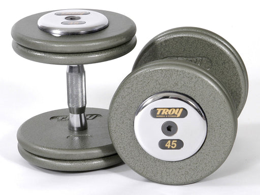 Troy - HFD-C - Hammertone Cast Iron Pro-Style Dumbbell with Straight Handle and Chrome Endcap - Home Gyms HQ