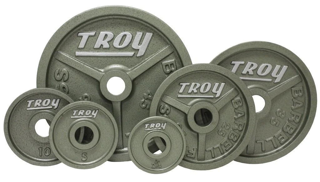 Troy - HO PLATES - Premium Grade Fully Machined Gray Olympic Iron Plate - Wide flange for easy lifting - Home Gyms HQ