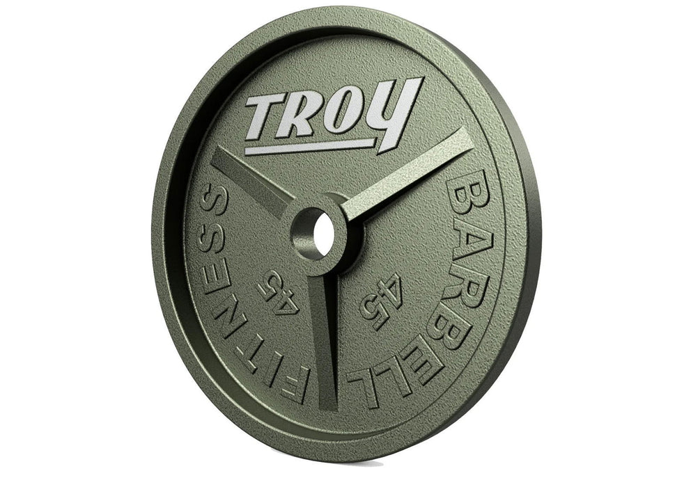 Troy - HO PLATES - Premium Grade Fully Machined Gray Olympic Iron Plate - Wide flange for easy lifting - Home Gyms HQ