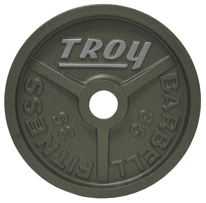 Troy - HO PLATES - Premium Grade Fully Machined Gray Olympic Iron Plate - Wide flange for easy lifting - Home Gyms HQ
