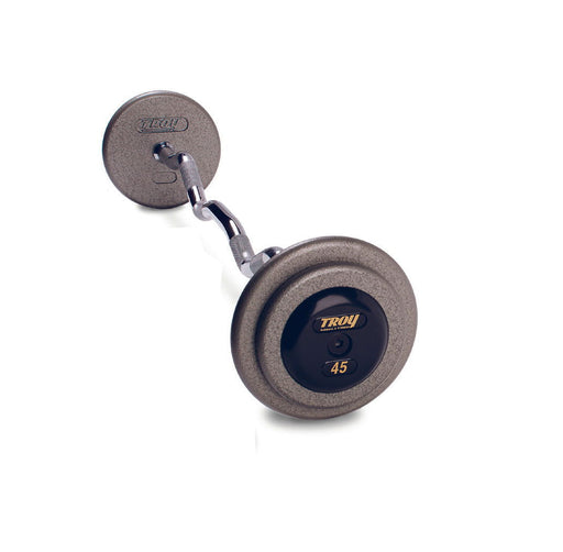Troy - HZB-R  - Hammertone Cast Iron Pro-style Curl Barbell with Rubber Endcaps - Home Gyms HQ