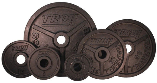 Troy - PO PLATES - Premium Grade Fully Machined Black Olympic Plate - Wide flange for easy lifting - Home Gyms HQ